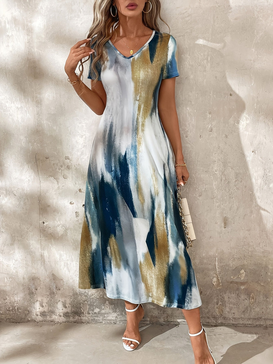Olivia - Elegant Tie-Dye Dress