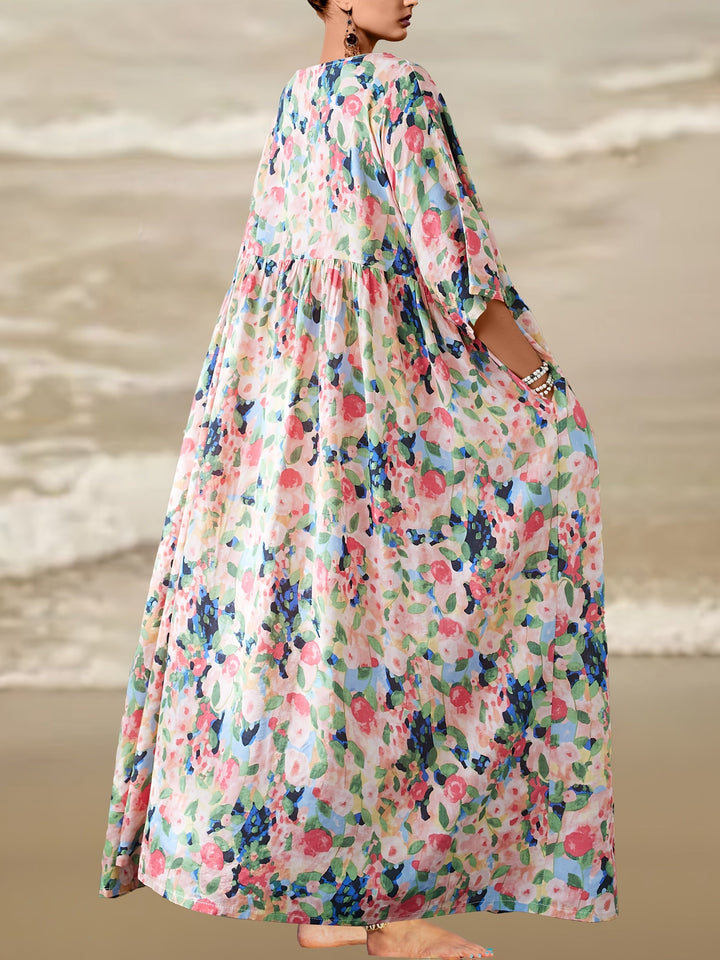 Valerie - Comfortable Floral Maxi Dress