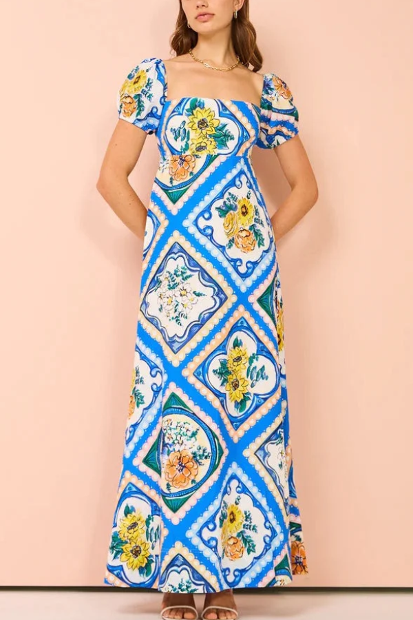 Lemony - Printed Long Summer Dress