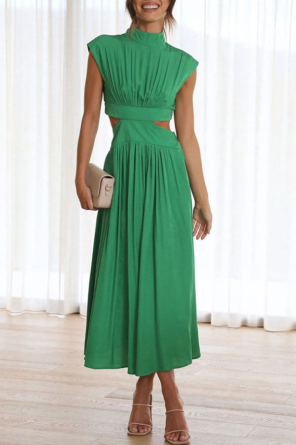 Quincy | Midi Dress Featuring Cut-Outs and Pockets