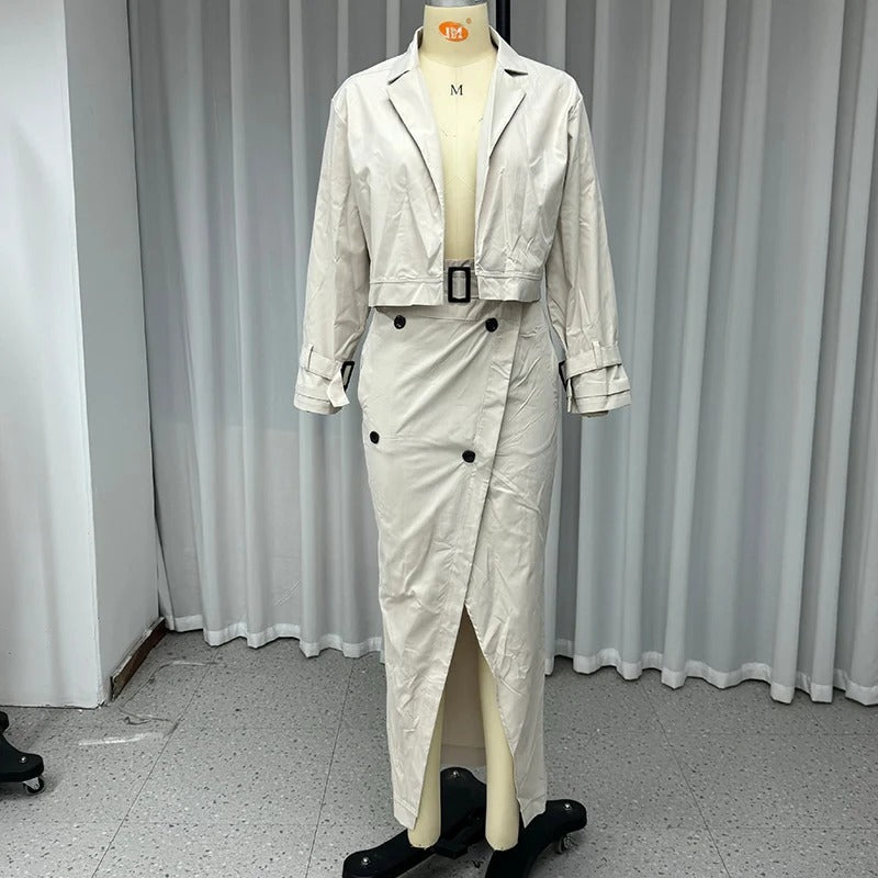 Zoe™- Elegant Jacket and Wrap Skirt Set