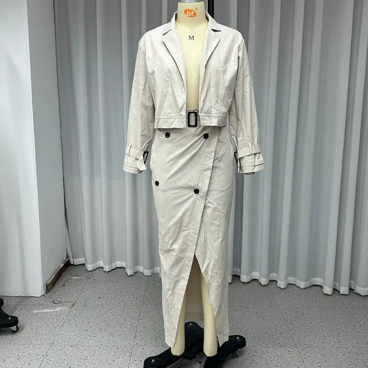 Zoe™- Elegant Jacket and Wrap Skirt Set