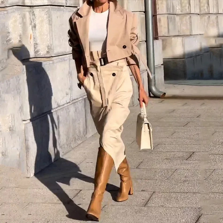 Zoe™- Elegant Jacket and Wrap Skirt Set