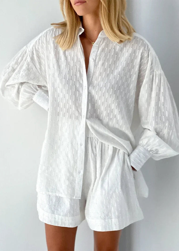 Charlotte™ - Effortlessly Chic Breezy Shirt and Shorts Ensemble