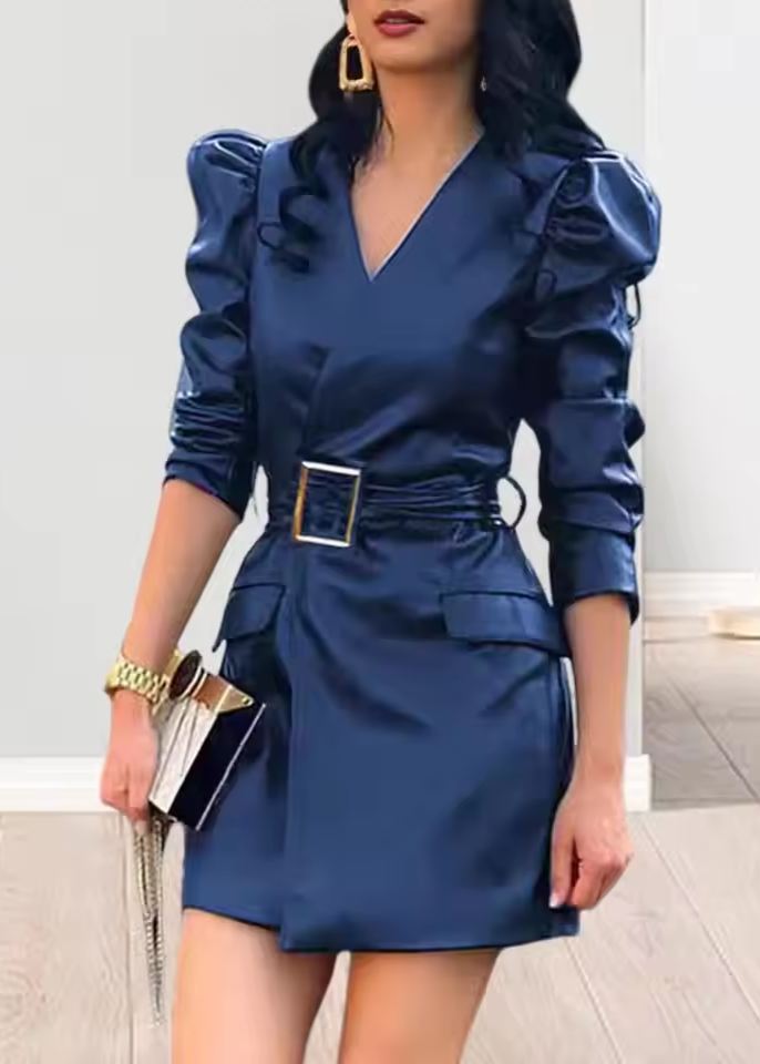 Maria - Stylish V-Neck Slim Fit Dress