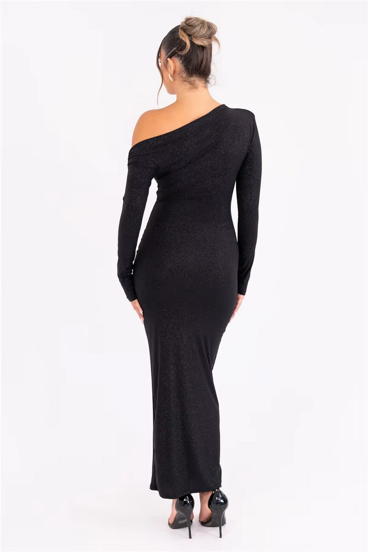 Layla - Elegant Sparkle Long Sleeve Maxi Dress