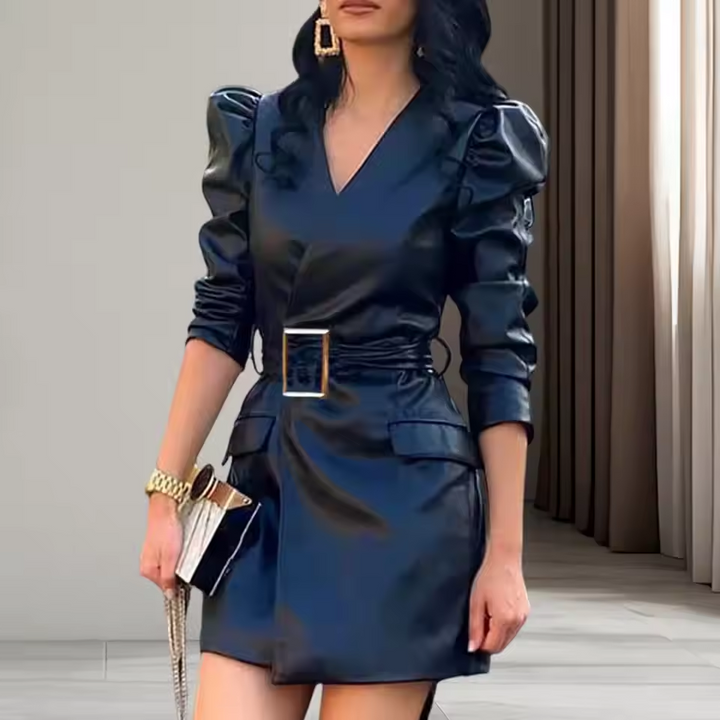 Maria - Stylish V-Neck Slim Fit Dress