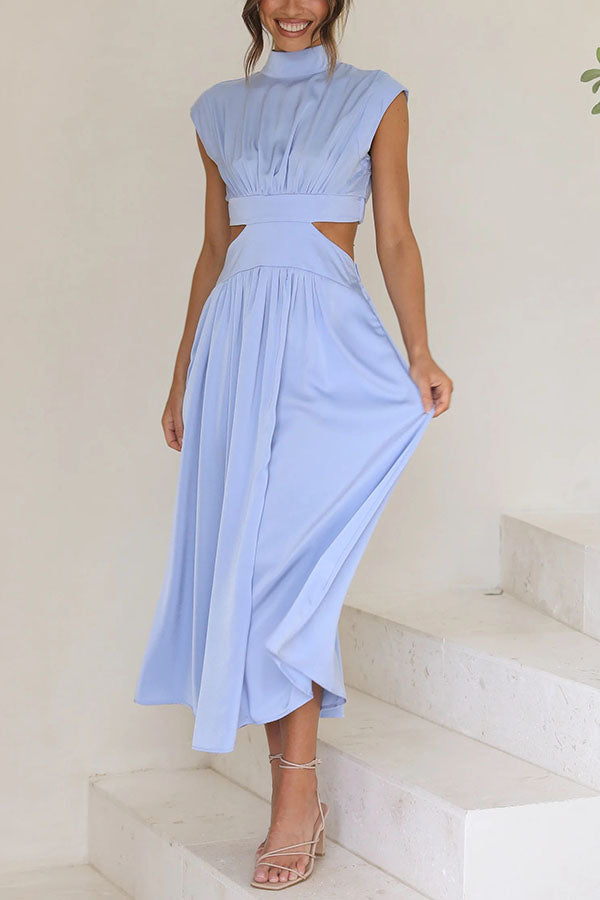 Quincy | Midi Dress Featuring Cut-Outs and Pockets