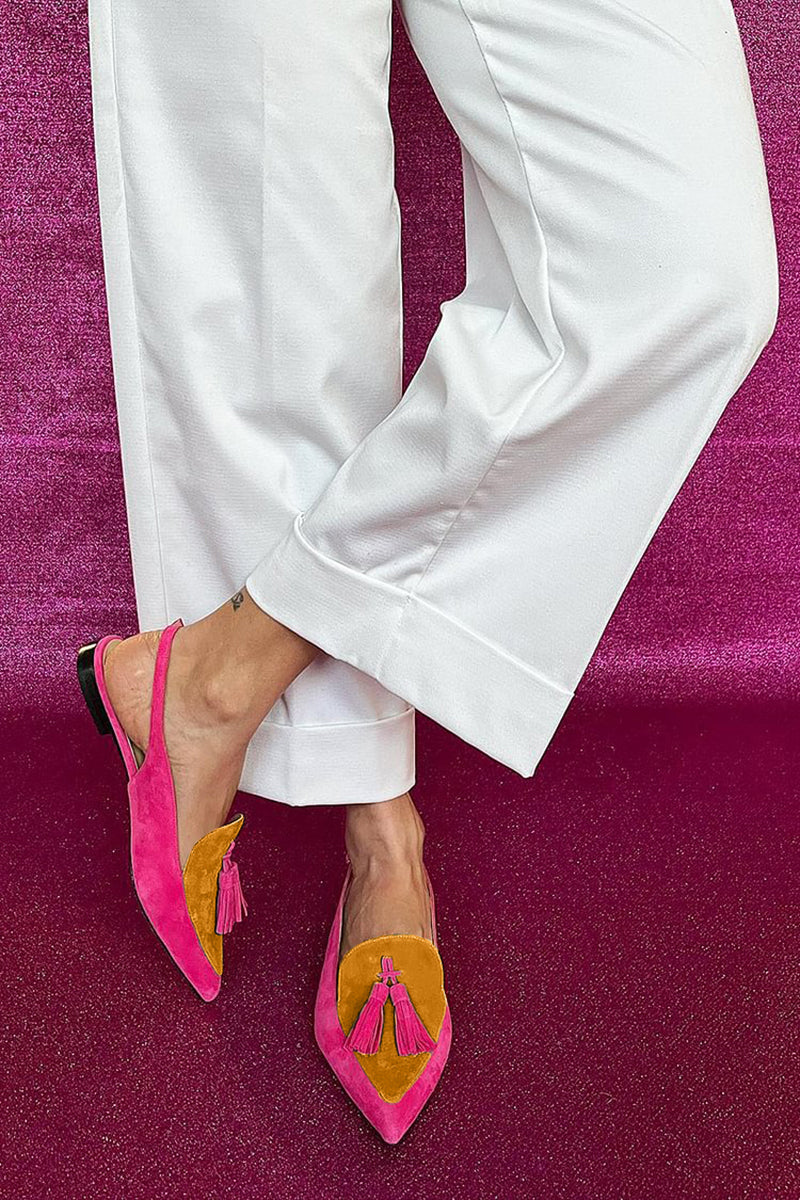Quelia – Pointed Slingbacks with Tassels