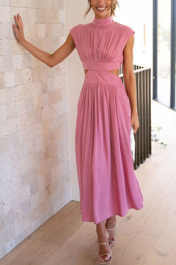 Quincy | Midi Dress Featuring Cut-Outs and Pockets