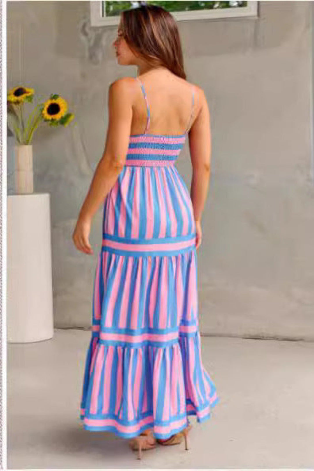 Mia | Striped Maxi Dress with Straps and Pockets