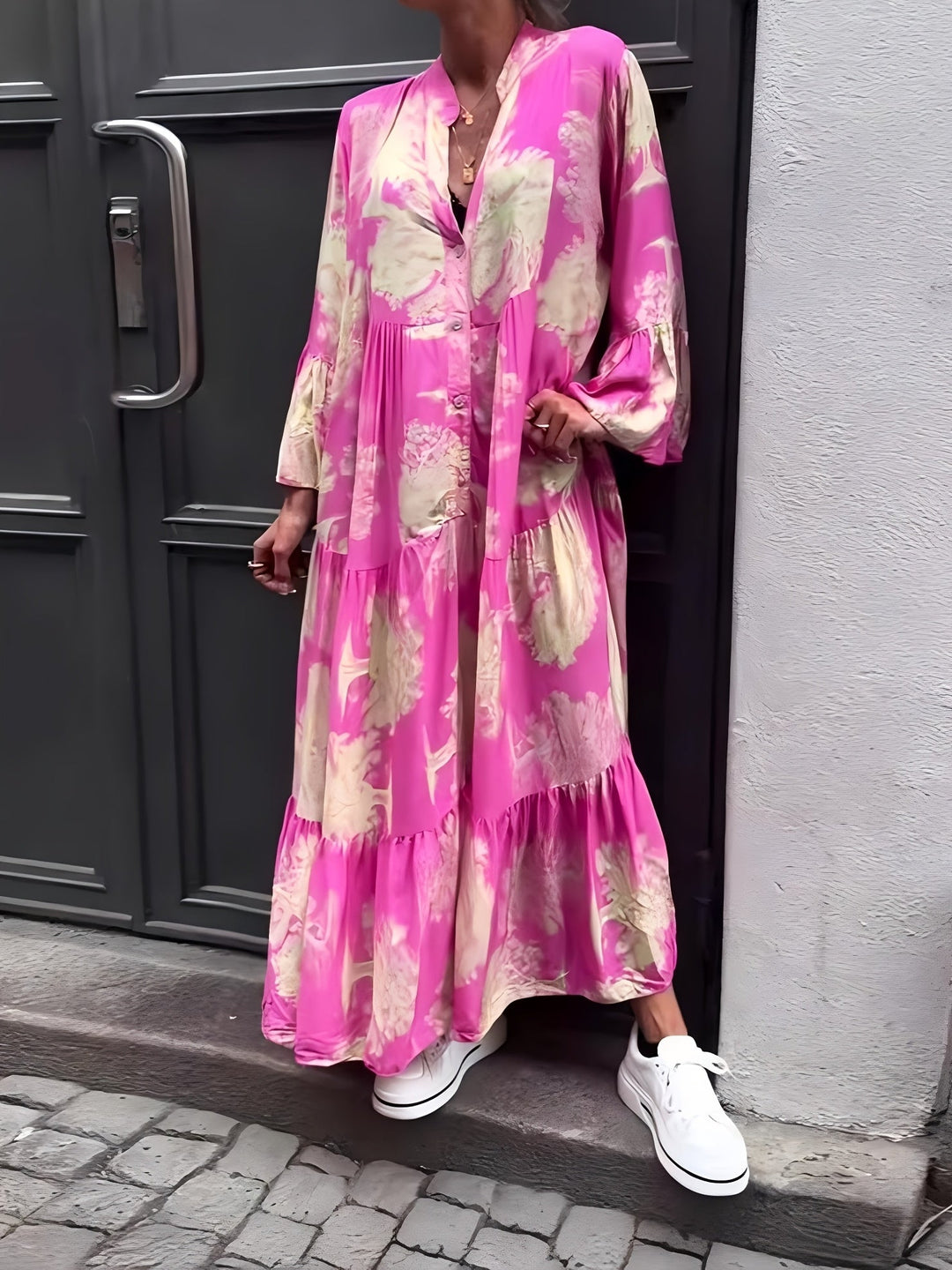 Hannah - Stylish Floral Print Casual Dress