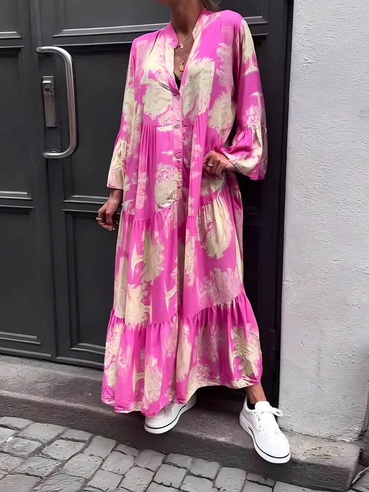 Hannah - Stylish Floral Print Casual Dress