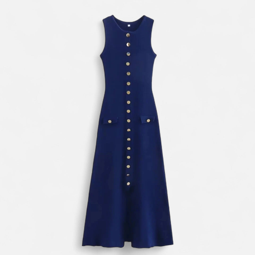 Maxim| Knitted Maxi Dress with Round Neck