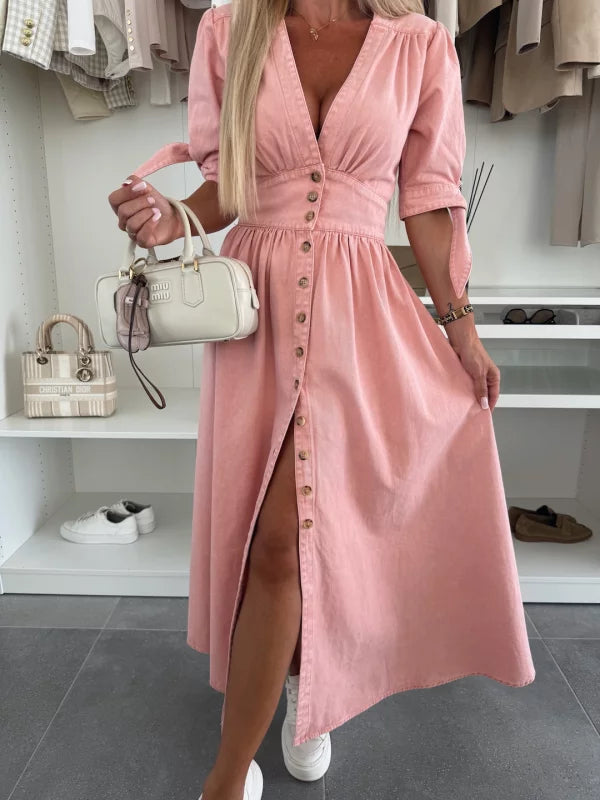 Mia™ - Elegant Dress with Buttons