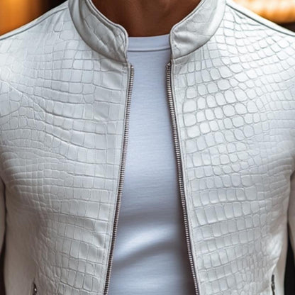 Mason Stone-Tone Leather Jacket