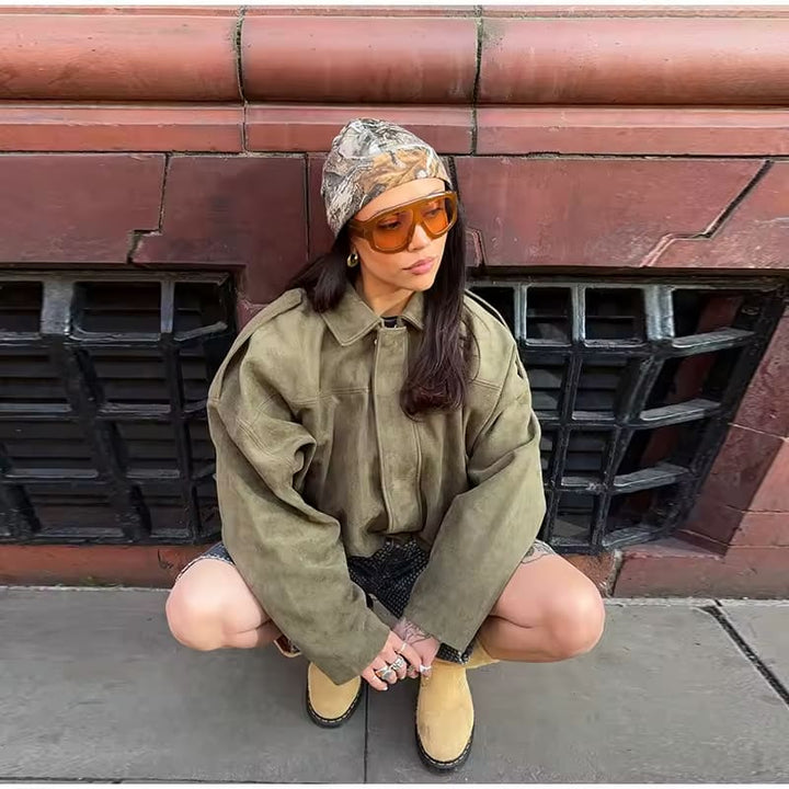 Ella™ - Suede Bomber Jacket