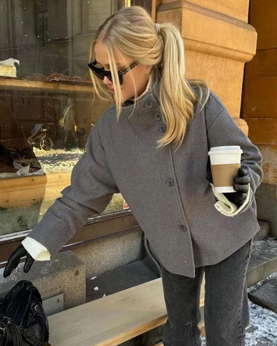 Rosalia I Elegant Jacket with Stand Collar for Autumn