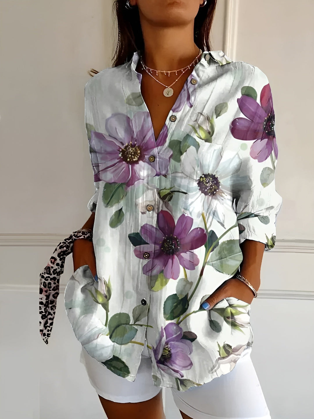 Lyssa™ | Floral Button-Up Blouse