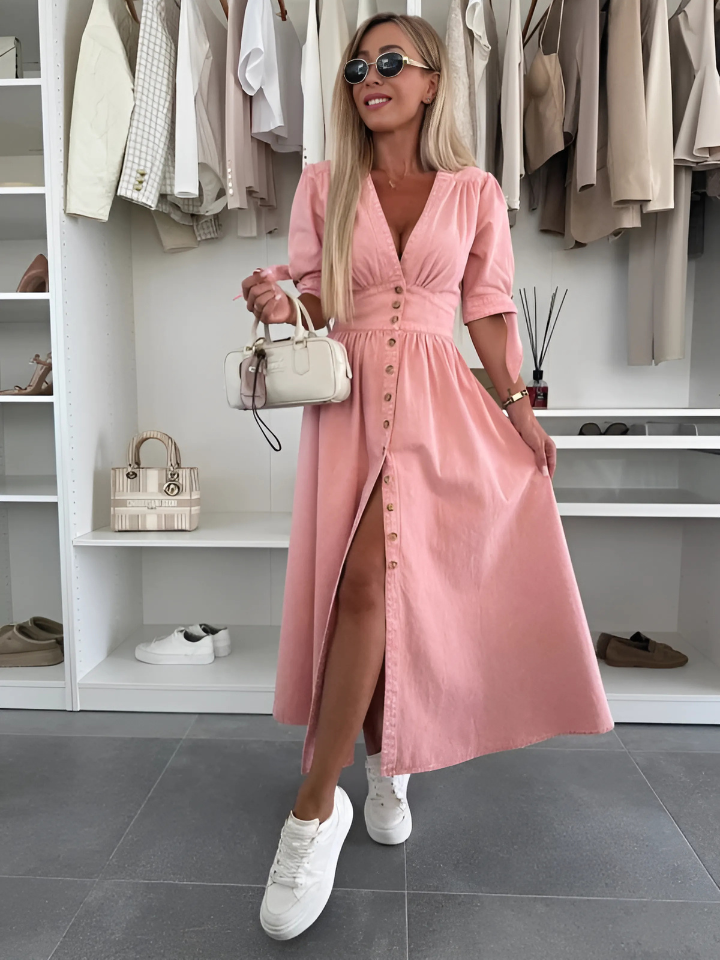 Mia™ - Elegant Dress with Buttons