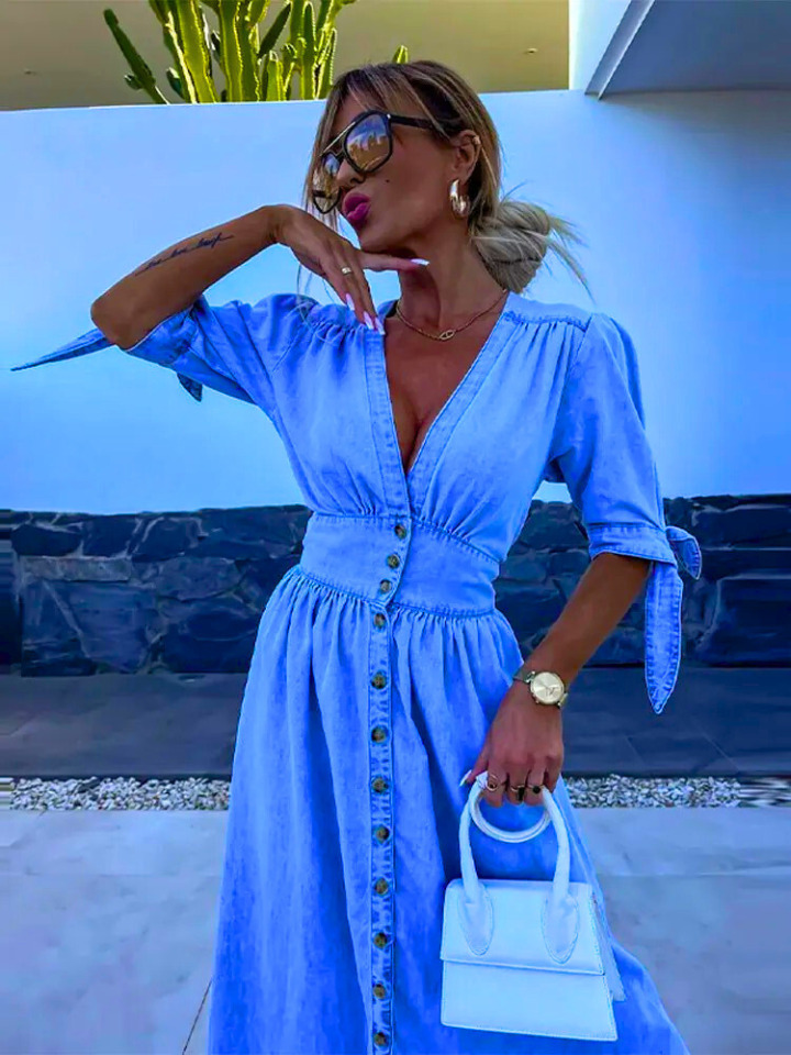 Mia™ - Elegant Dress with Buttons